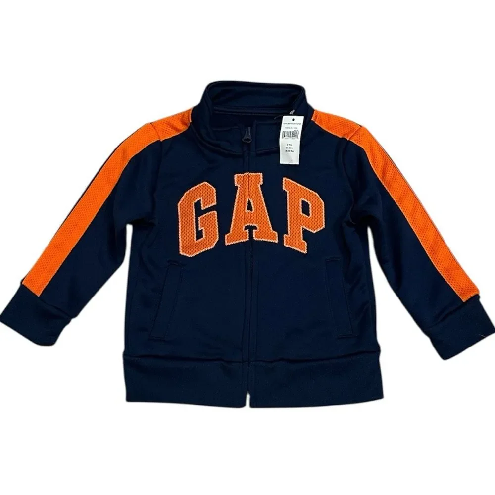Gap Lightweight Zip Up Jacket NEW Size 2T Toddler Boy Blue Orange
